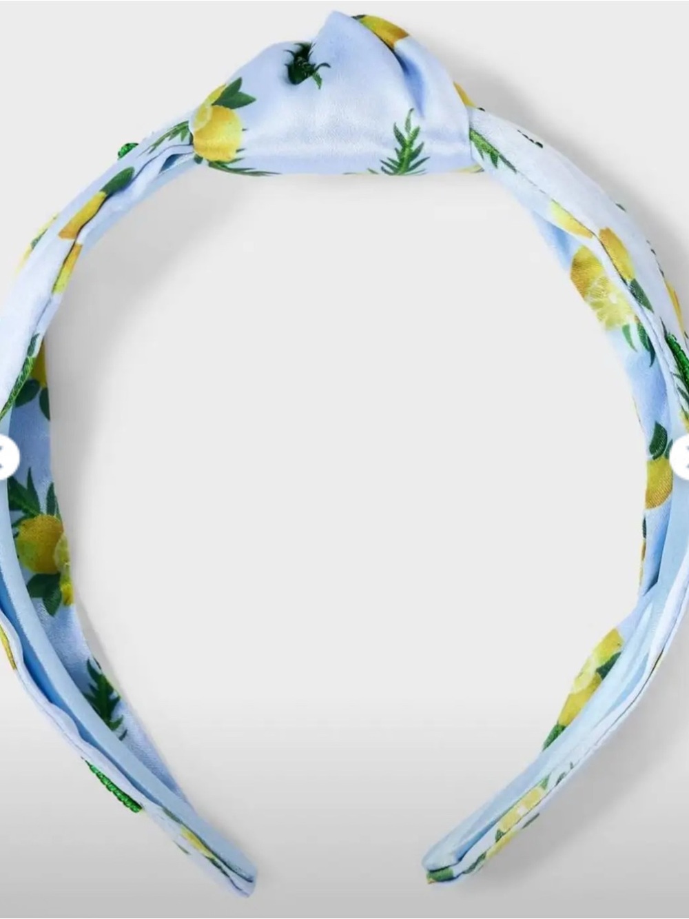 Lemon Print Knot Headband - Light Blue